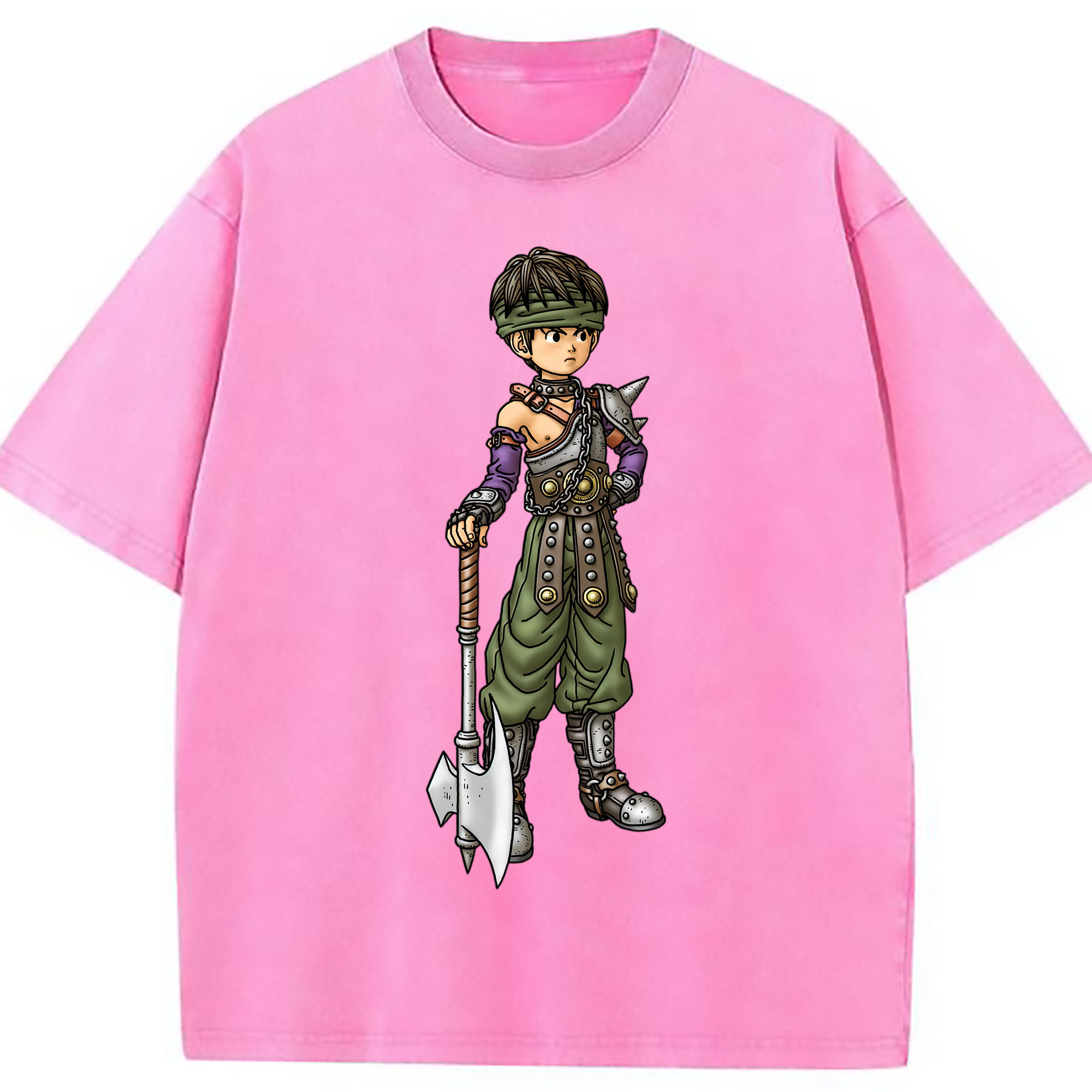 （画像用） ドラゴンクエスト Doragon Kuesuto Dragon Quest 綿100% ヴィンテージ風 半袖Tシャツ（フロントプリント）